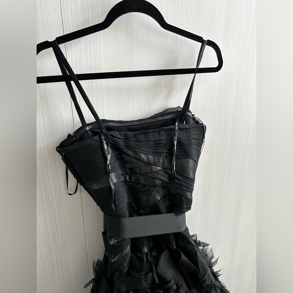 Tadashi Shoji Elegant Black Ruffle Gown - Picture 9 of 12